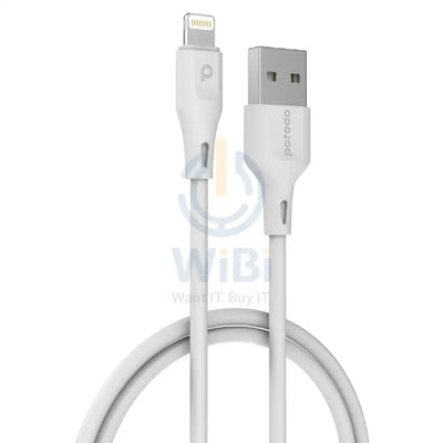 Porodo USB Cable Lightning Connector Durable Fast Charge and Data Cable (2M 2.4A) - White Accessories > Cables &