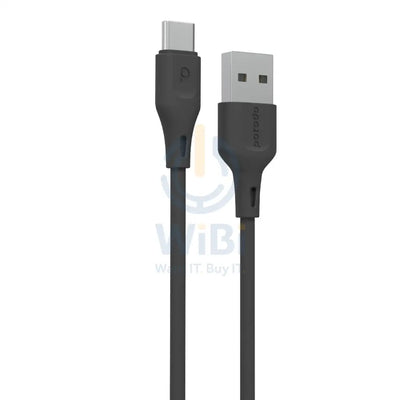 Porodo USB Cable Type-C Connector 3A Durable Fast Charge and Data Cable (1.2m/4ft) - Black Accessories > Cables &
