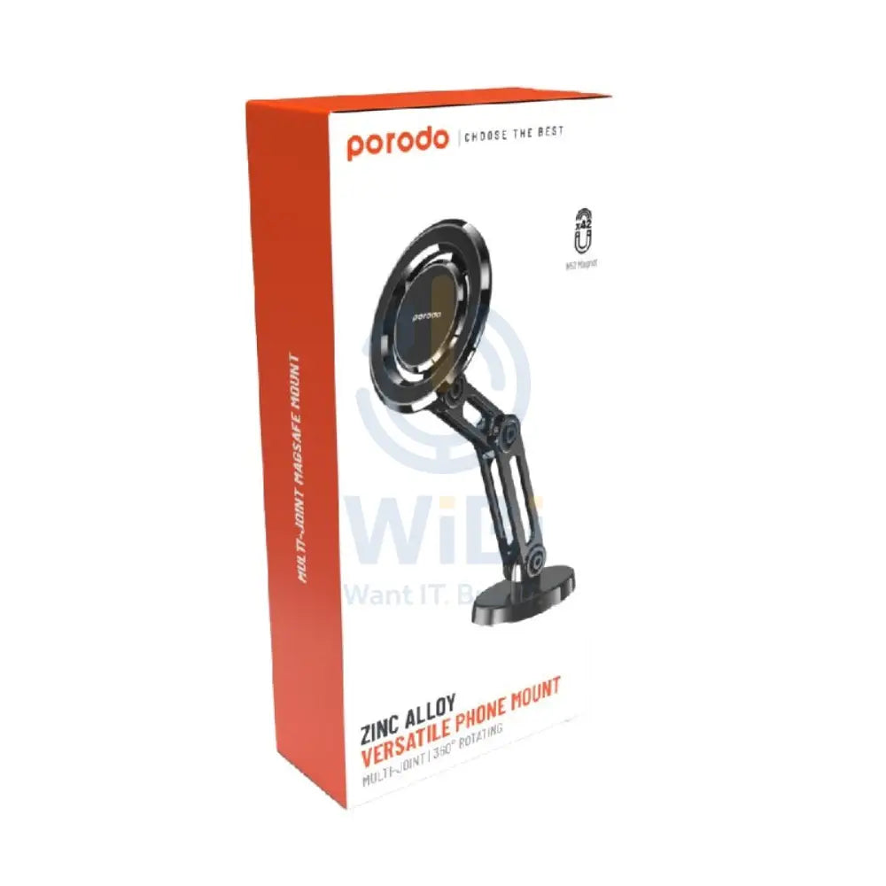 Porodo Zinc Alloy Versatile Phone Mount - Black Accessories > Mobiles & Tablets > Mobiles > Mobile Holder / Stands