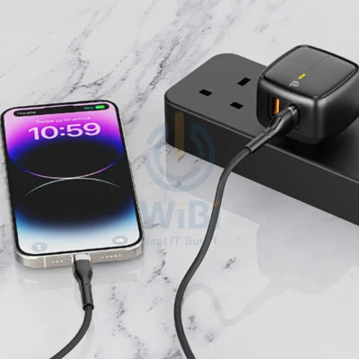 PowerO + British UK Wall Charger with Cable - 12W / USB-A / Black Accessories > Power Adapters