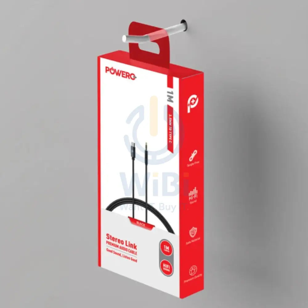 PowerO + Rapid Pro Premium Audio Cable - 3.5MM / Type-C / 1 Meter / Black Accessories > Cables & Converters > Cables