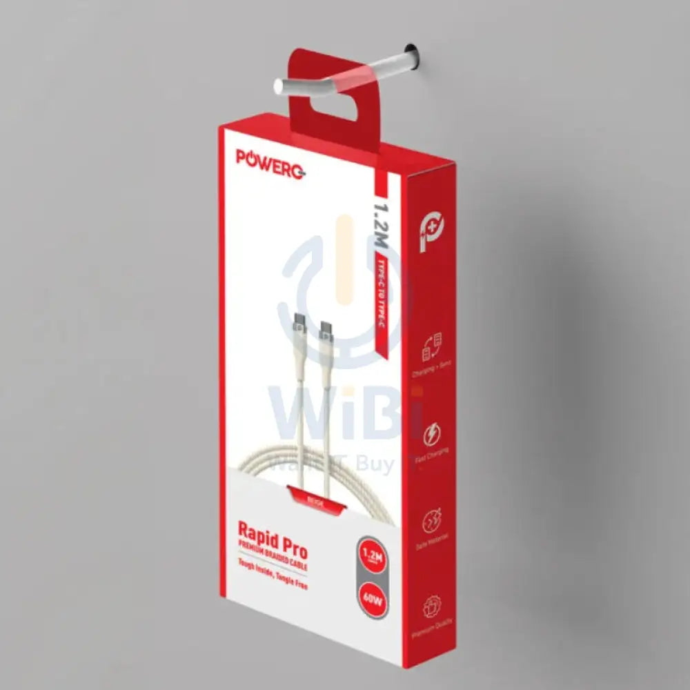 PowerO + Rapid Pro Premium Braided Cable - 60W / 1.2 Meter / Type-C / Beige Accessories > Cables & Converters > Cables