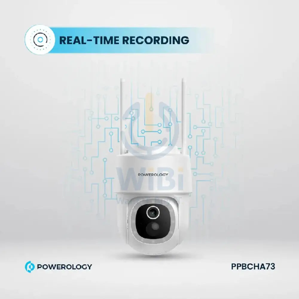 Powerolgoy Built-In Solar Pan & Tilt Outdoor Camera - White Cameras > Security Cameras