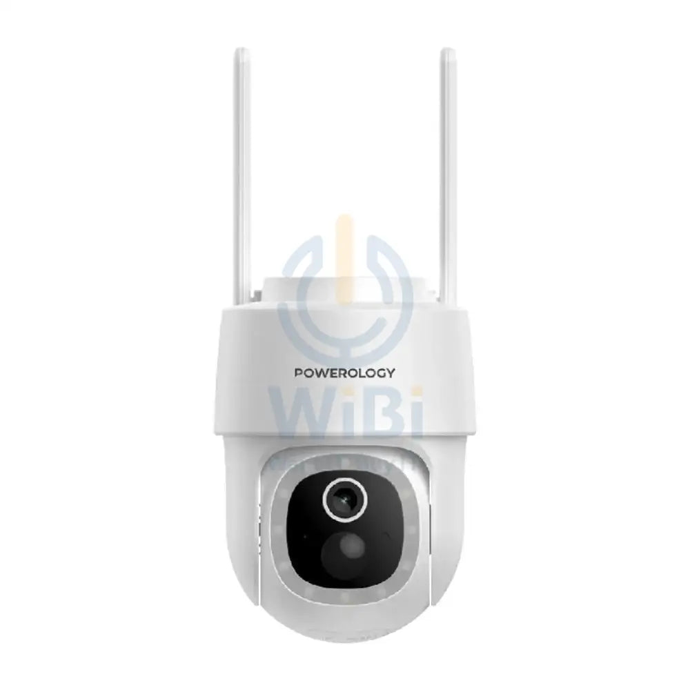 Powerolgoy Built-In Solar Pan & Tilt Outdoor Camera - White Cameras > Security Cameras