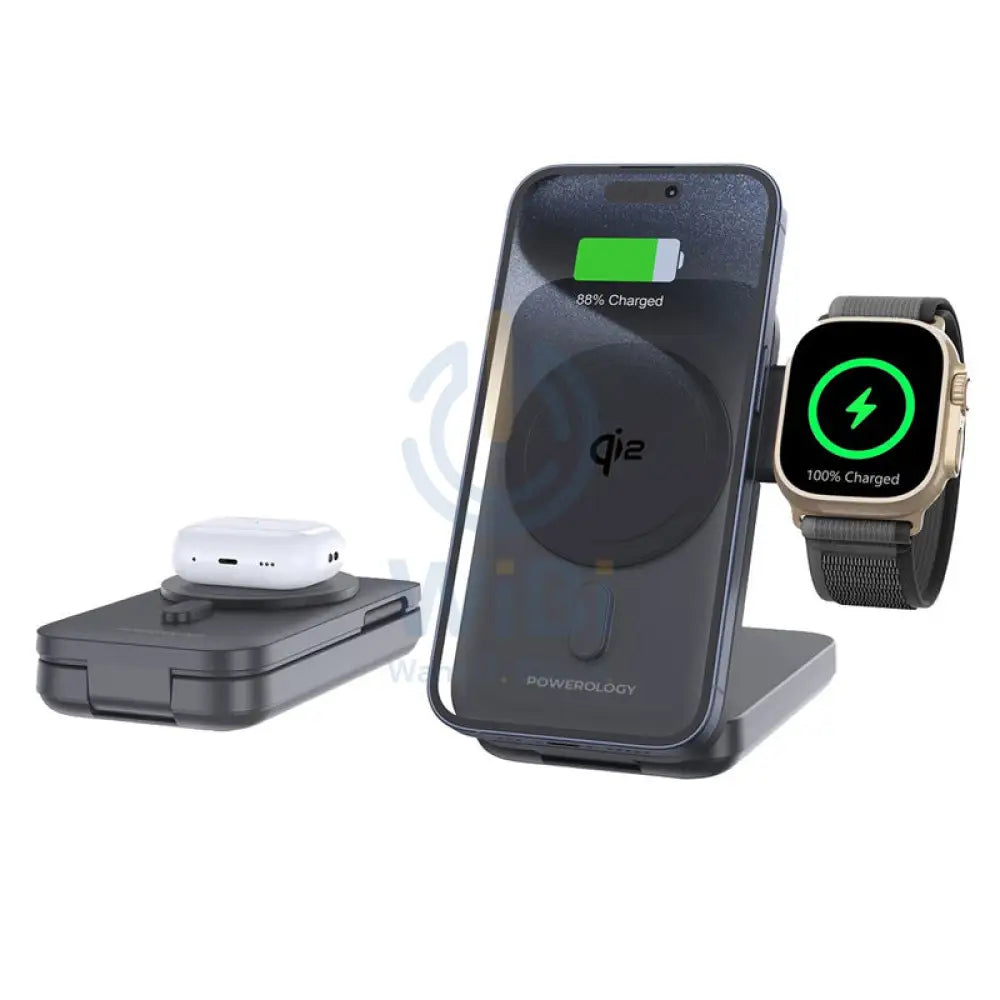 Powerology 10000mAh Qi2 - 15W iPh15 MagSafe Power Bank - Black Accessories > Mobiles & Tablets