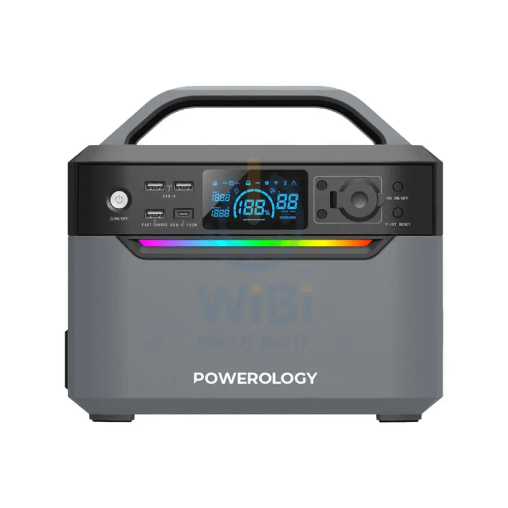 Powerology 120000mAh Portable Power Generator Fast Charging 384Wh 600W - Gray Accessories > Outdoor & Travel