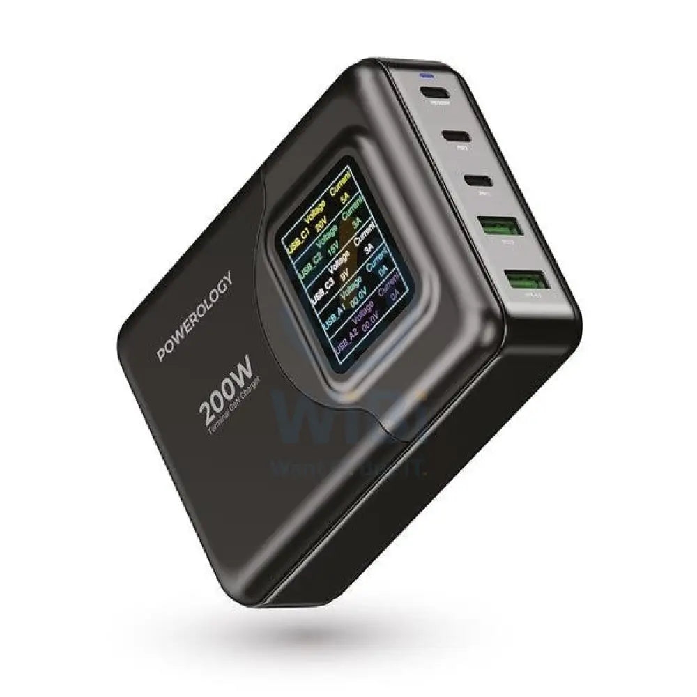 Powerology 200W Total Output GAN Charging Terminal with Led - Display Accessories > Power Adapters