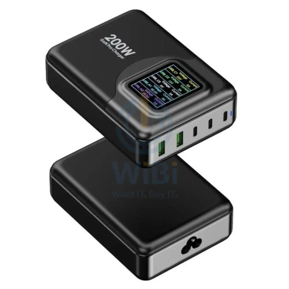 Powerology 200W Total Output GAN Charging Terminal with Led - Display Accessories > Power Adapters