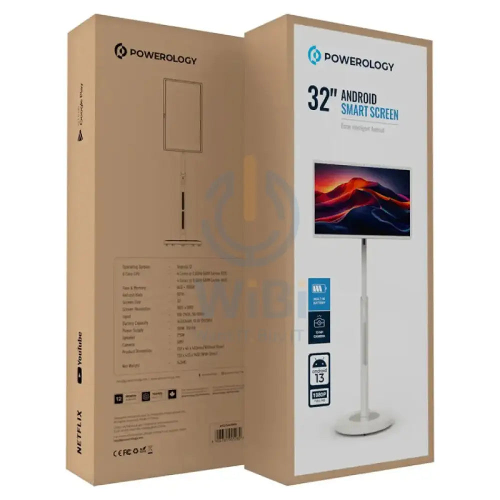 Powerology 32’’ Android Smart Screen - 32’’ FHD / 13MP Camera / 6GB / 128GB / White Accessories > Smart Devices > Smart