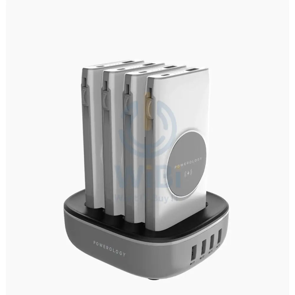 Powerology 4 in 1 Power Bank - 10000mAh / Lightning / Type-C / White