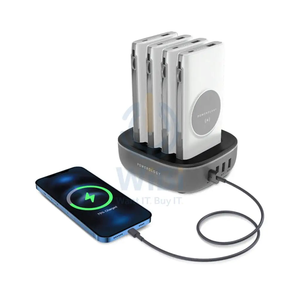 Powerology 4 in 1 Power Bank - 10000mAh / Lightning / Type-C / White