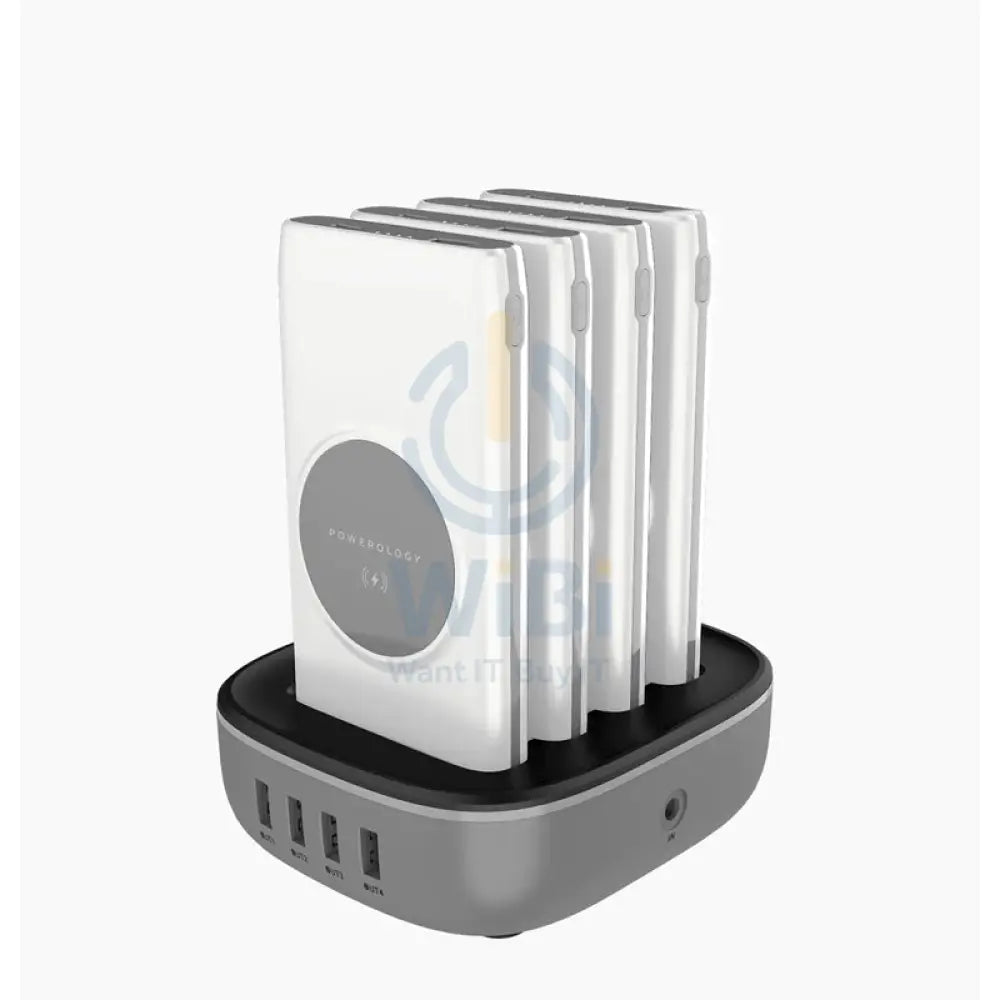 Powerology 4 in 1 Power Bank - 10000mAh / Lightning / Type-C / White
