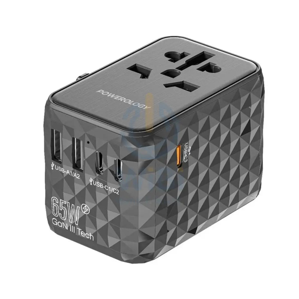 Powerology 5-Port Universal GaN Travel Adapter - 250W / Gray Accessories > Power Adapters