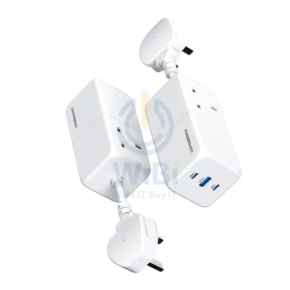 Powerology 65W Power StriP With Dual Power Sockets - White Accessories > Smart Devices