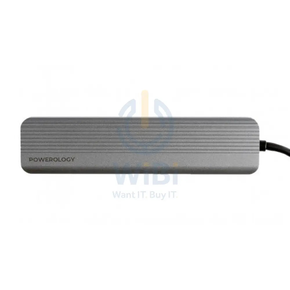 Powerology 6in1 Slim 4K HDMI USB-C Hub - Gray Accessories > Cables & Converters > Cables