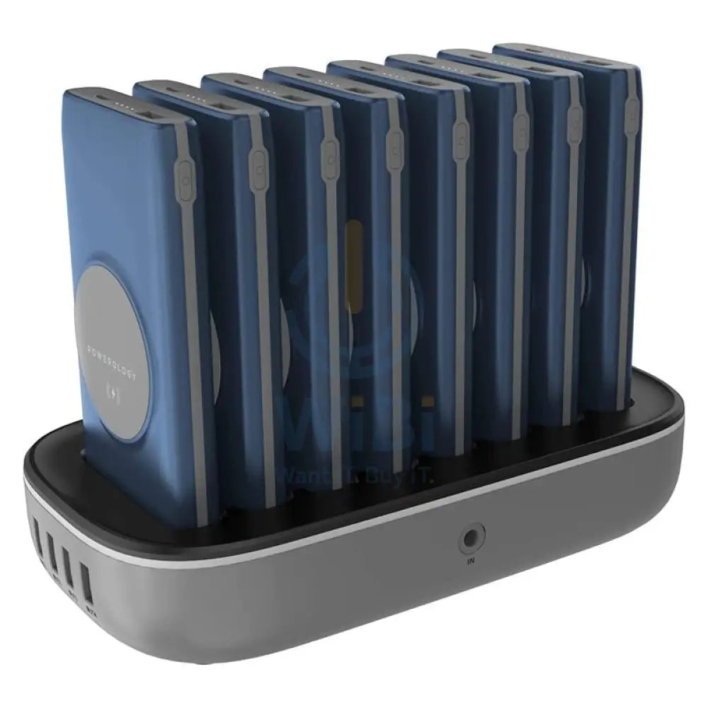 Powerology 8 in 1 Power Bank - 10000mAh / Lightning / Type-C / Blue