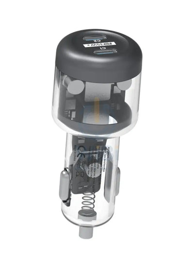 Powerology Crystalline Series Car Charger - 35W / Transparent/Grey Accessories > Mobiles & Tablets > Mobiles > Car