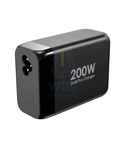 Powerology GaN Smart Charging Terminal - 200W / USB-C / USB-A / Black Accessories > Power Adapters