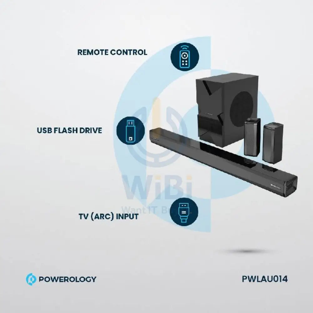 Powerology Home Theater System - 5.1CH / 370W / Bluetooth / Black Accessories > Audio > Speakers