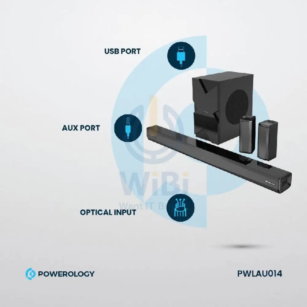 Powerology Home Theater System - 5.1CH / 370W / Bluetooth / Black Accessories > Audio > Speakers