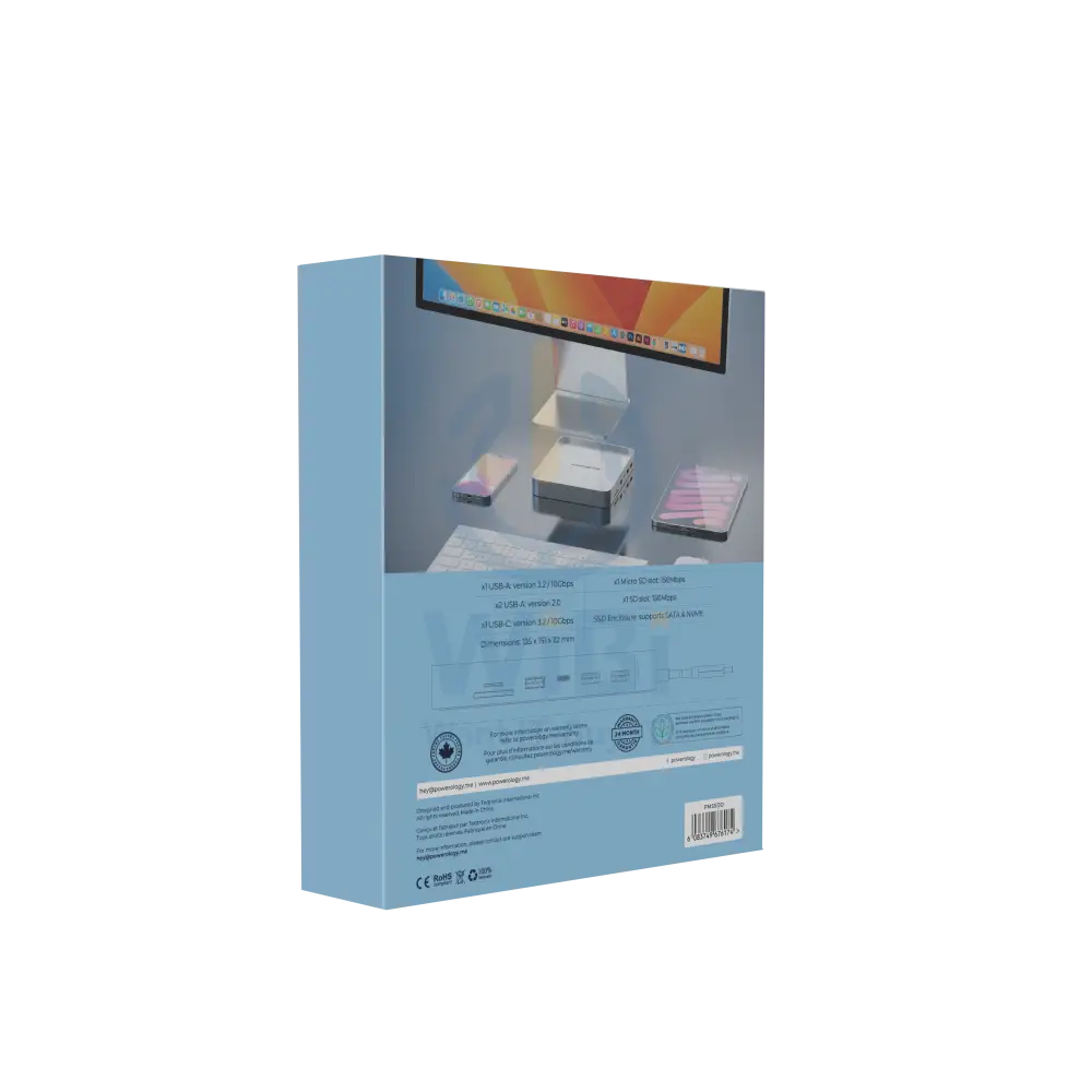 Powerology iMac 24 Inch USB-C Dock with SSD Enclosure 10Gbps - Gray Accessories > USB Hub