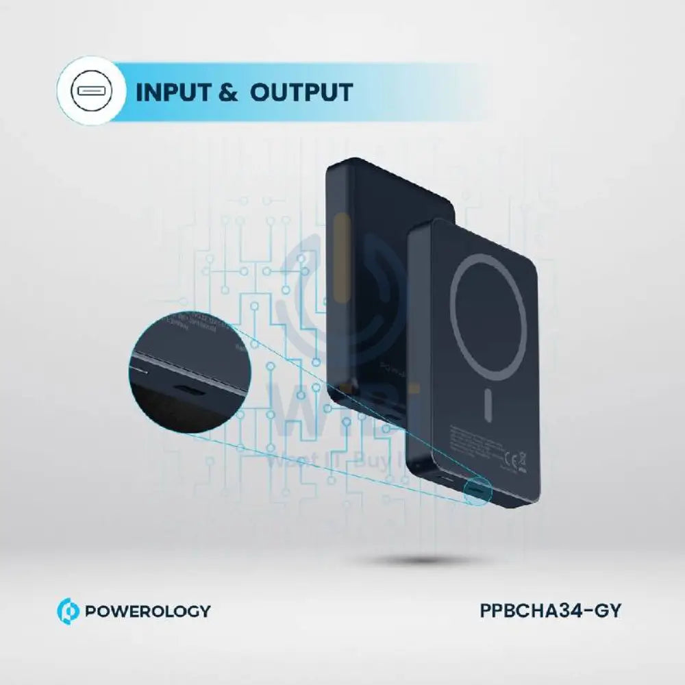 Powerology MagSafe Power Bank - 10000mAh / 20W PD / Dark Grey Accessories > Power Bank