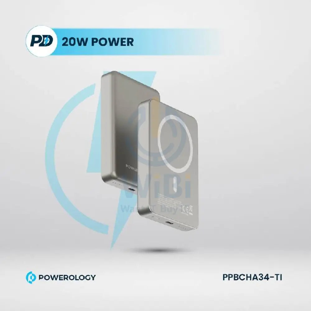 Powerology MagSafe Power Bank - 10000mAh / 20W PD / Titanium Accessories > Power Bank