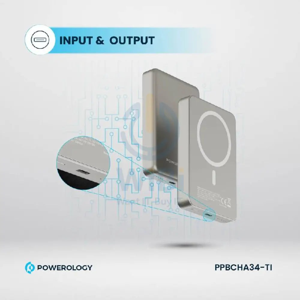 Powerology MagSafe Power Bank - 10000mAh / 20W PD / Titanium Accessories > Power Bank