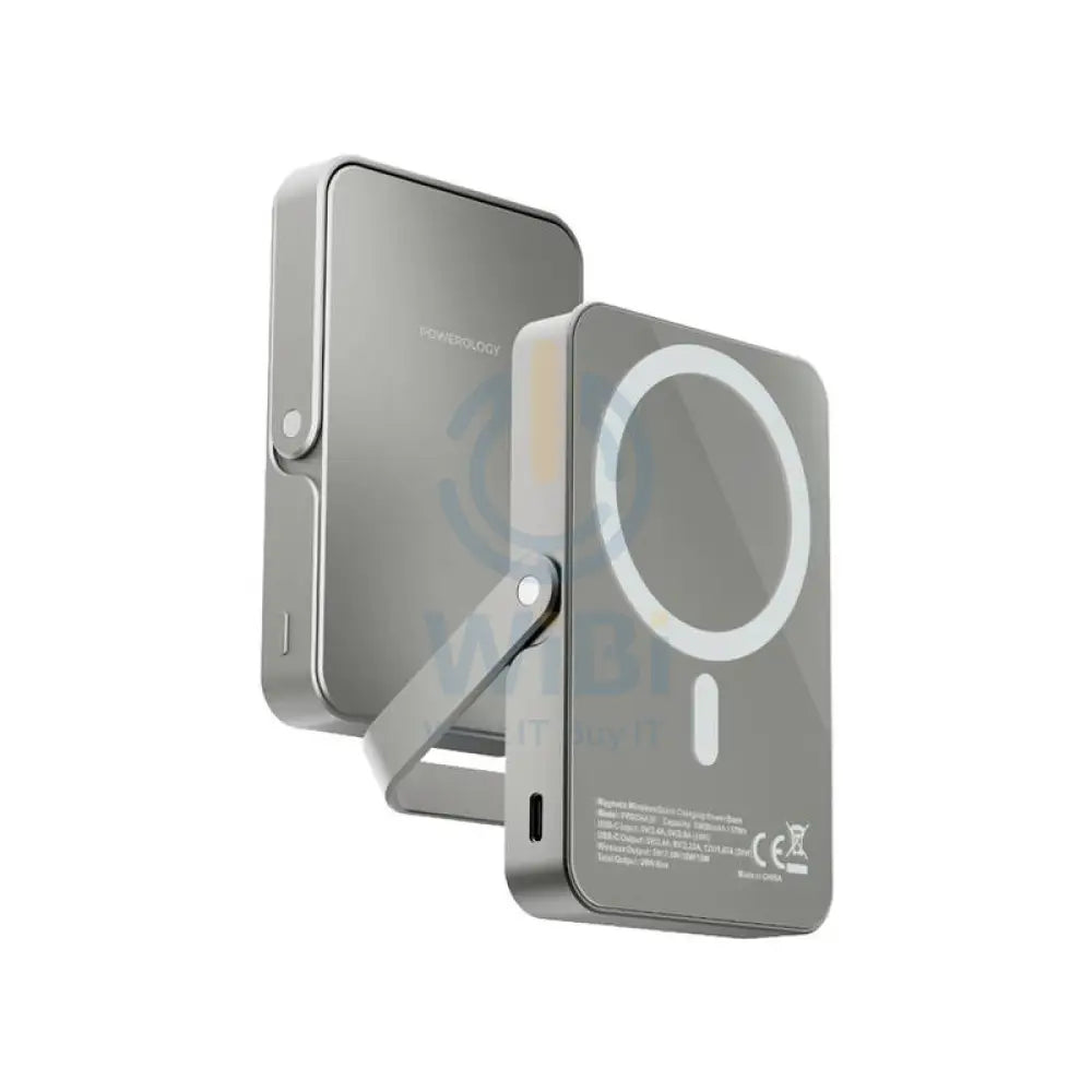 Powerology MagSafe Power Glass Surface Power Bank - 10000mAh / Type-C / Grey Accessories > Power Bank