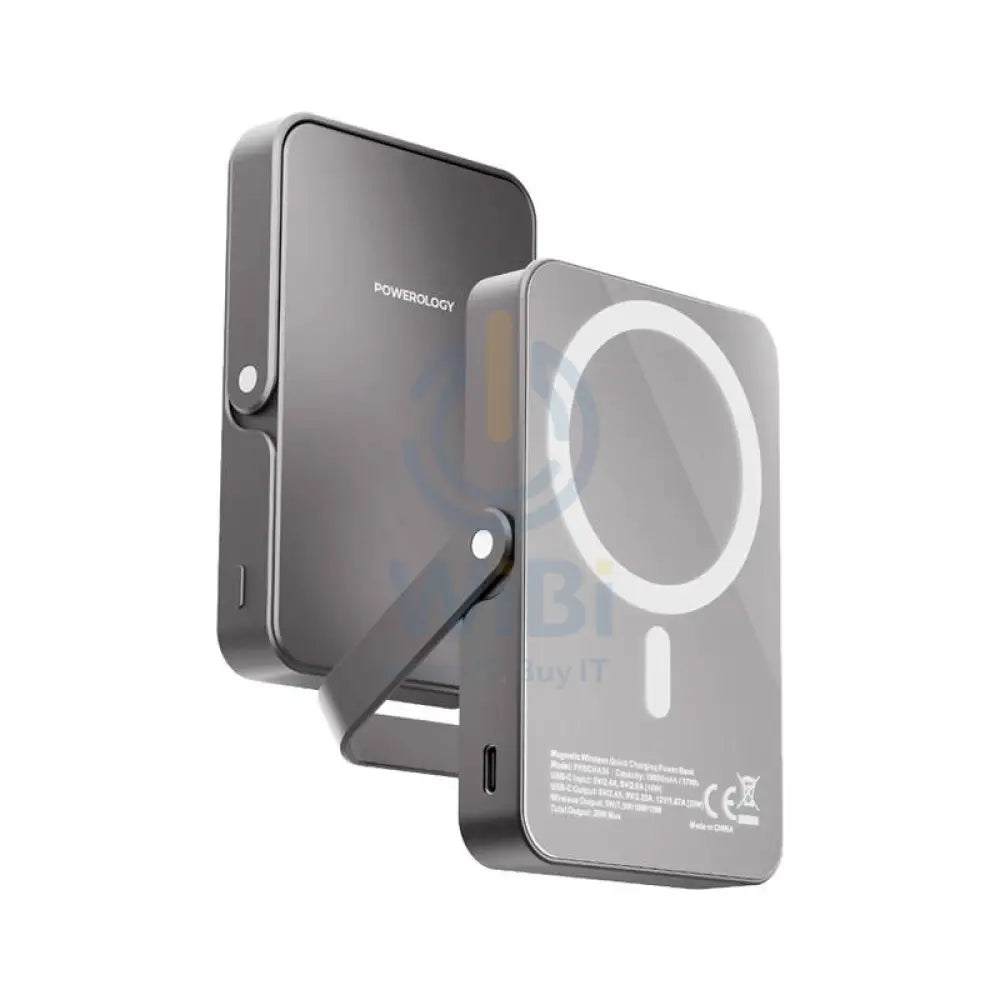 Powerology MagSafe Power Glass Surface Power Bank - 10000mAh / Type-C / Titanium Accessories > Power Bank