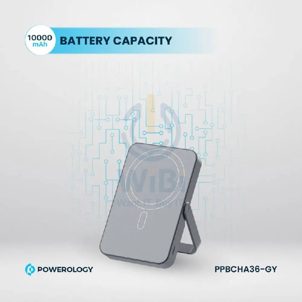 Powerology MagSafe Power Glass Surface Power Bank - 10000mAh / Type-C / Titanium Accessories > Power Bank