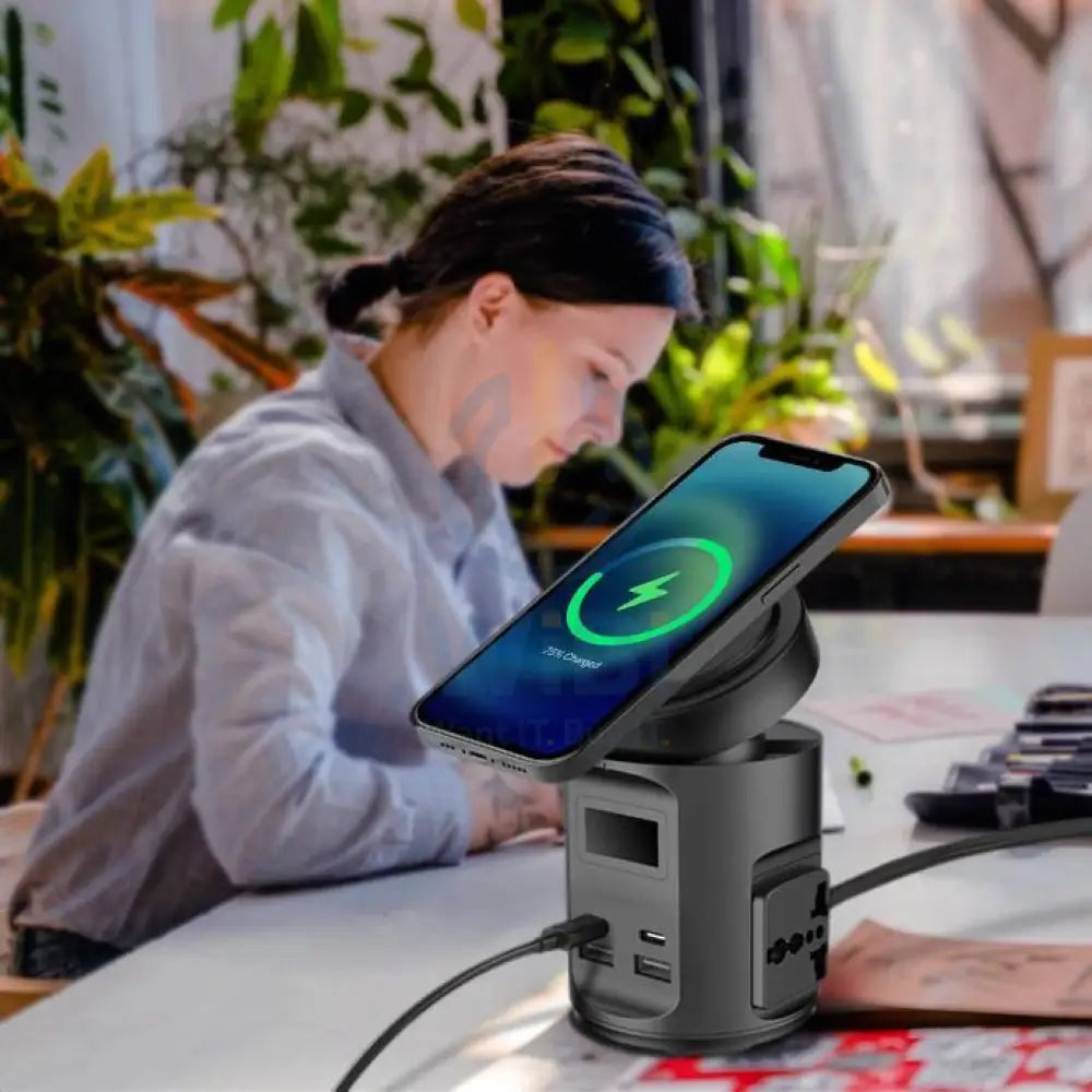 Powerology Magsafe Power Hub USB-C Power Delivery And USB-A QC 3.0 - Black Accessories > Power Adapters