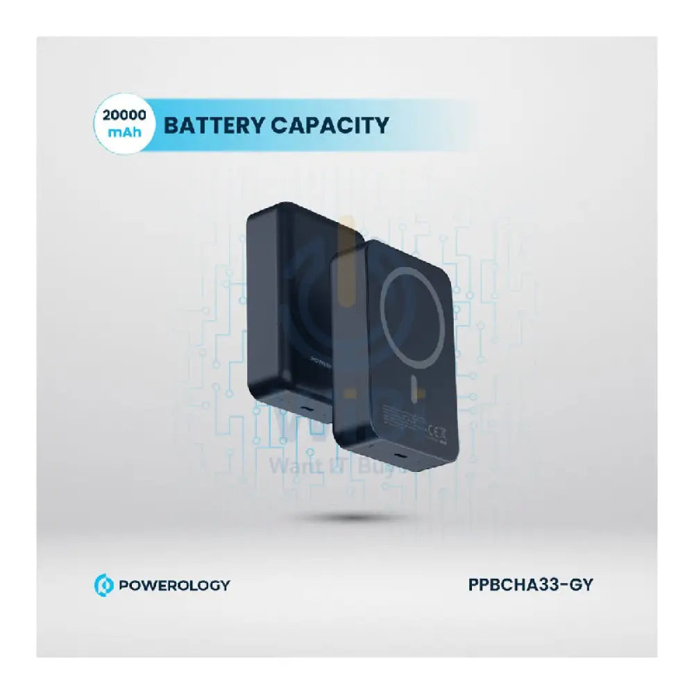 Powerology Magsafe PowerBank - 20000mAh / 15W / Dark Grey Accessories > Power Bank