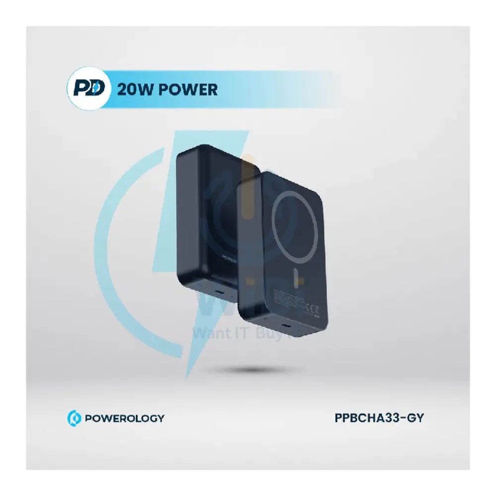 Powerology Magsafe PowerBank - 20000mAh / 15W / Dark Grey Accessories > Power Bank