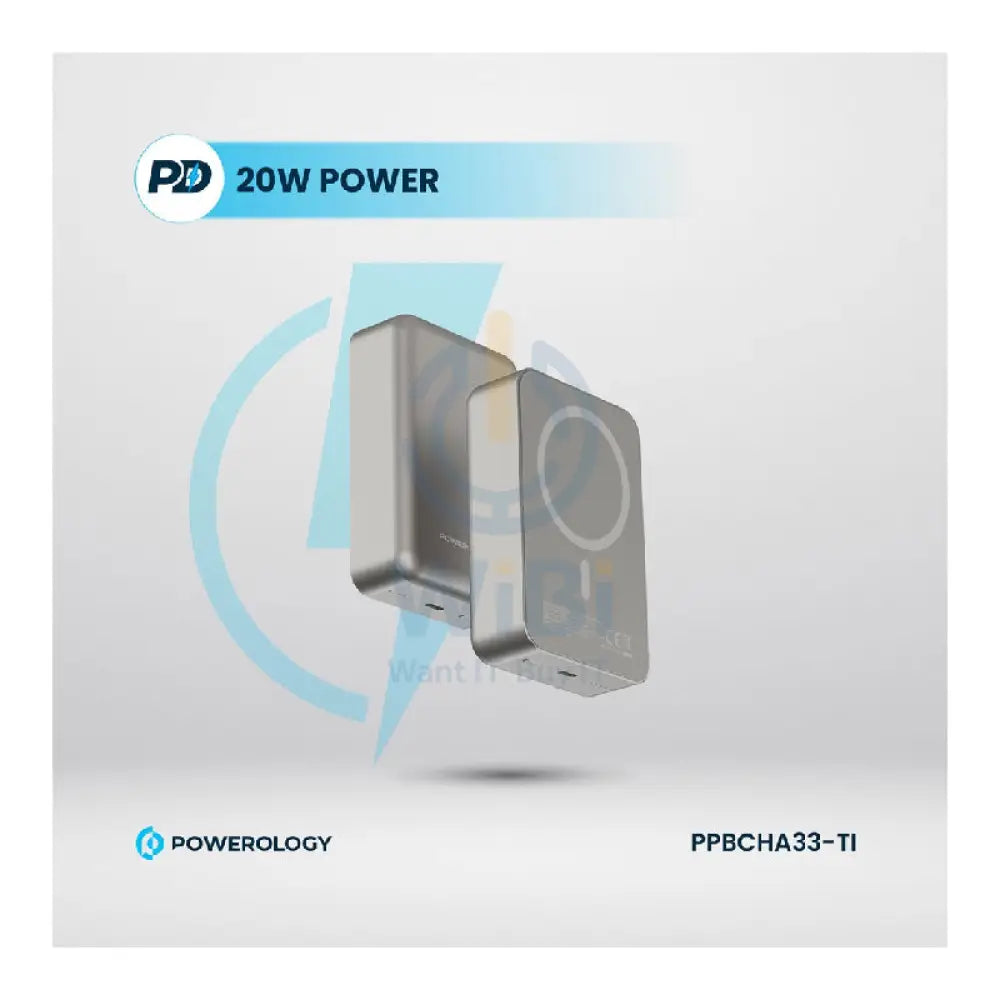 Powerology Magsafe PowerBank - 20000mAh / 15W / Titanium Accessories > Power Bank