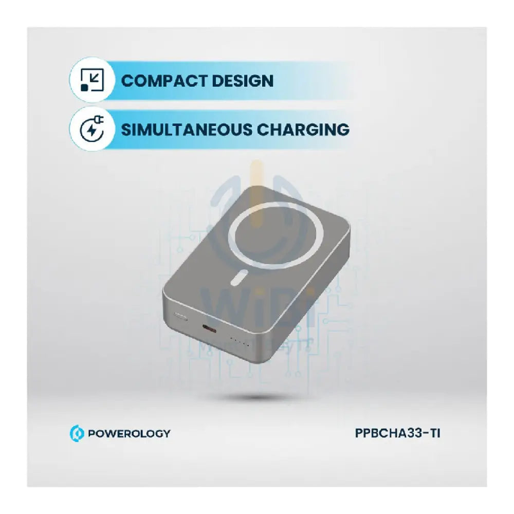 Powerology Magsafe PowerBank - 20000mAh / 15W / Titanium Accessories > Power Bank