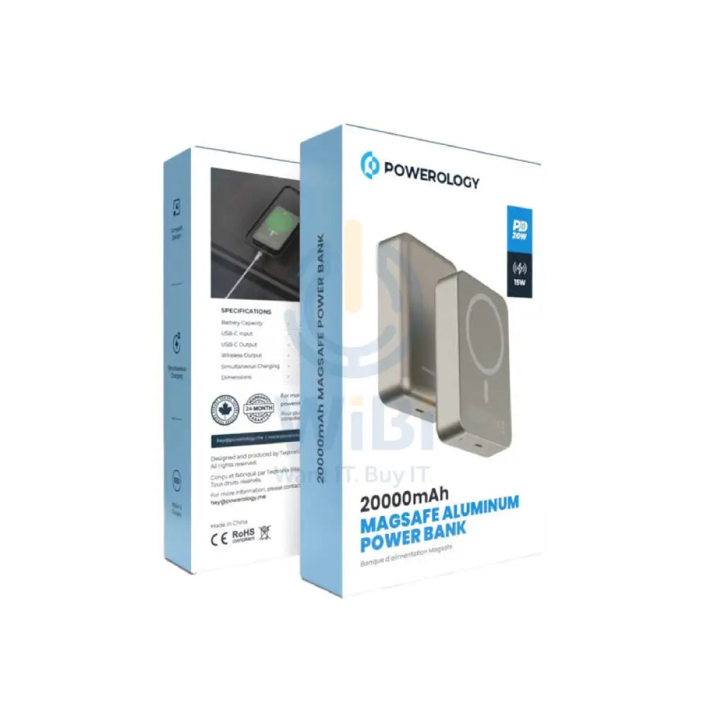 Powerology Magsafe PowerBank - 20000mAh / 15W / Titanium Accessories > Power Bank