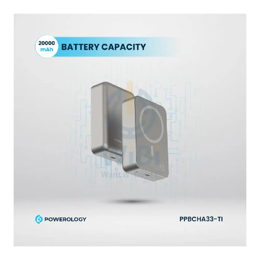 Powerology Magsafe PowerBank - 20000mAh / 15W / Titanium Accessories > Power Bank