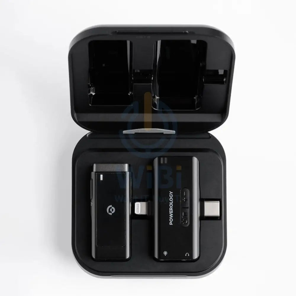 Powerology MFI Dual Connector Wireless Lavalier Microphone - 1000mAh / Black Accessories > Audio > Microphone