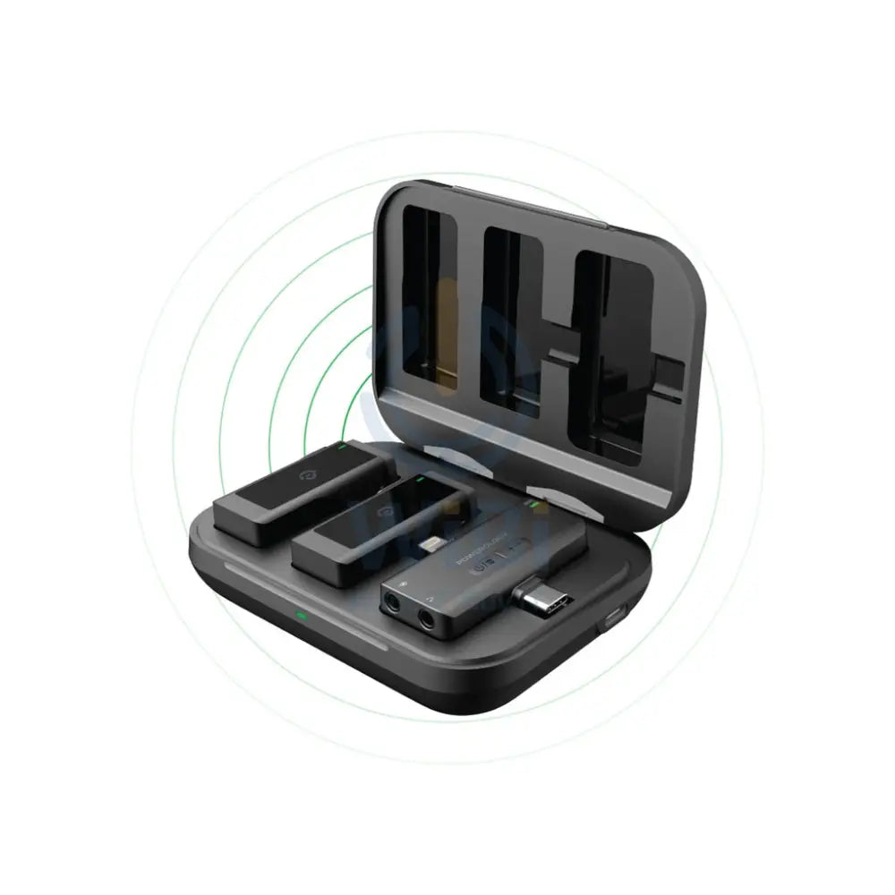 Powerology MFI Dual Connector Wireless Lavalier Microphone - 2000mAh / Black Accessories > Audio > Microphone