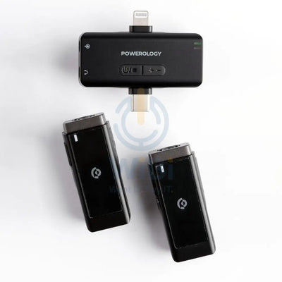 Powerology MFI Dual Connector Wireless Lavalier Microphone - 2000mAh / Black Accessories > Audio > Microphone