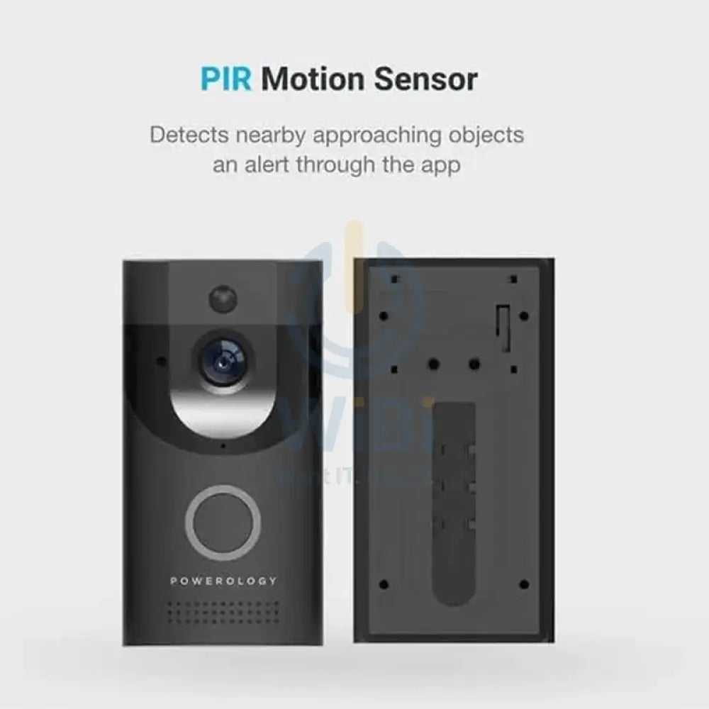 Powerology Smart Video Doorbell With Night Vision And Motion Sensor - Black Accessories > Smart Devices