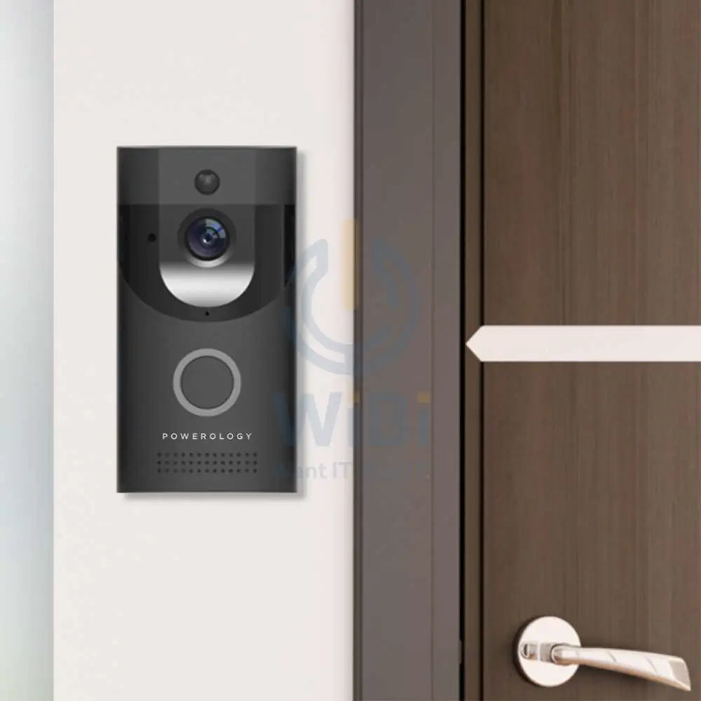 Powerology Smart Video Doorbell With Night Vision And Motion Sensor - Black Accessories > Smart Devices