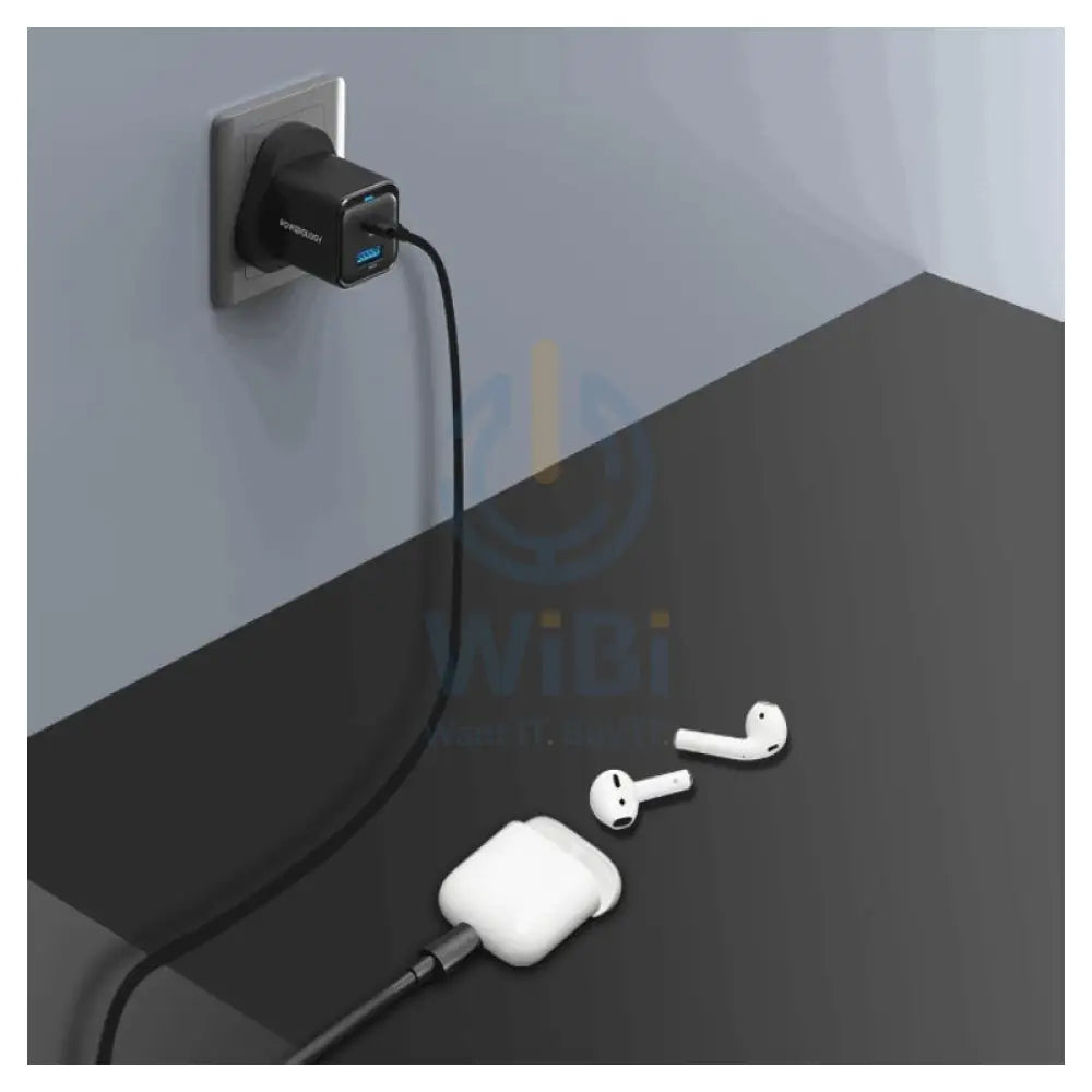 Powerology Super Compact Quick Charger With Cable - 35W / 1.2 Meter / Black Accessories > Power Adapters