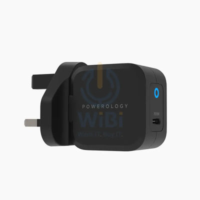 Powerology Ultra-Compact 20W PD GaN Charger - USB-C / 20W / Black