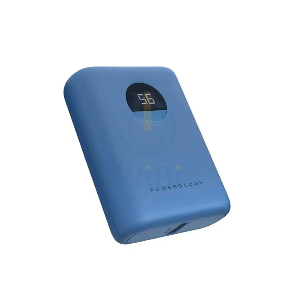 Powerology Ultra-Compact Power Bank - 10,000mAh / USB-C / USB-A / Blue