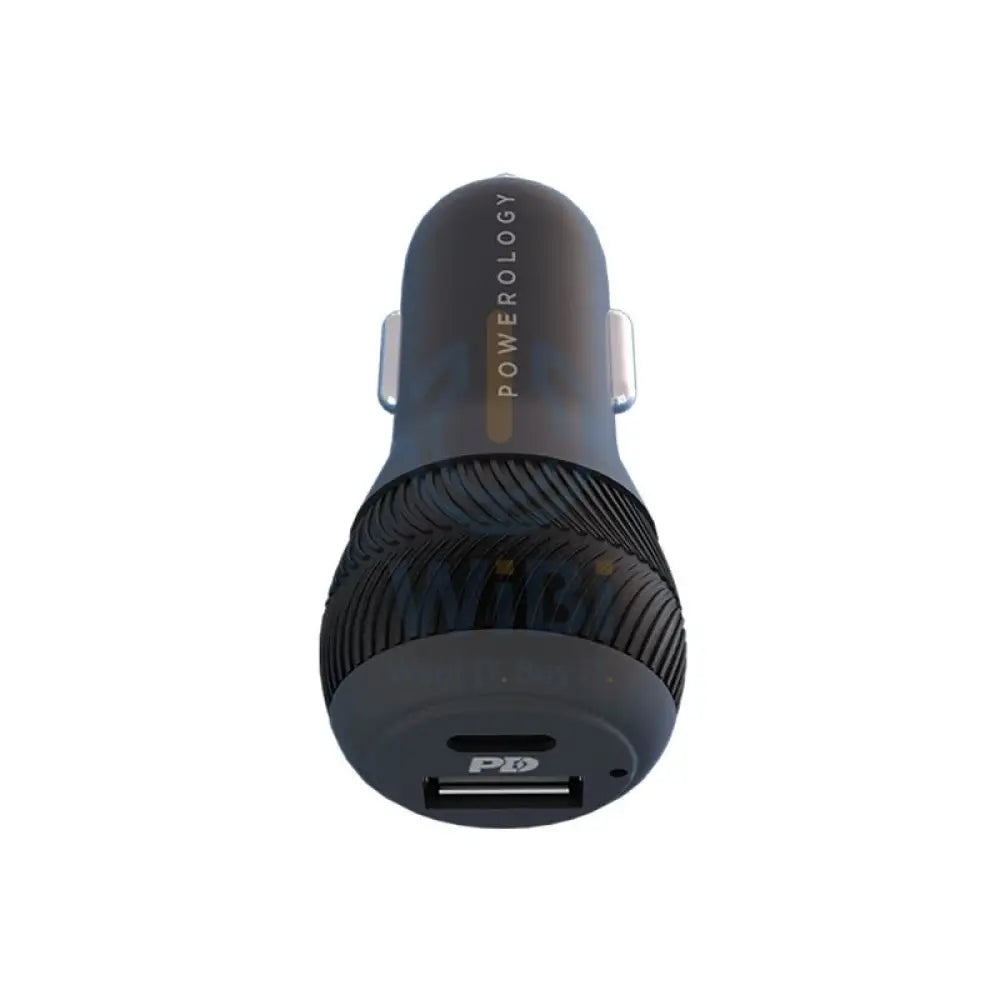 Powerology Ultra-Quick 32W Car Charger With Cable - USB-C / 32W / Black