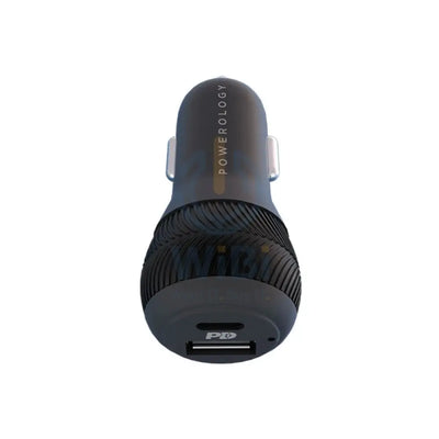 Powerology Ultra-Quick 32W Car Charger With Cable - USB-C / 32W / Black
