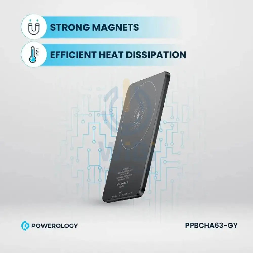 Powerology Ultra-Thin MagSafe Power Bank - 5000mAh / Type-C / Grey Accessories > Power Bank
