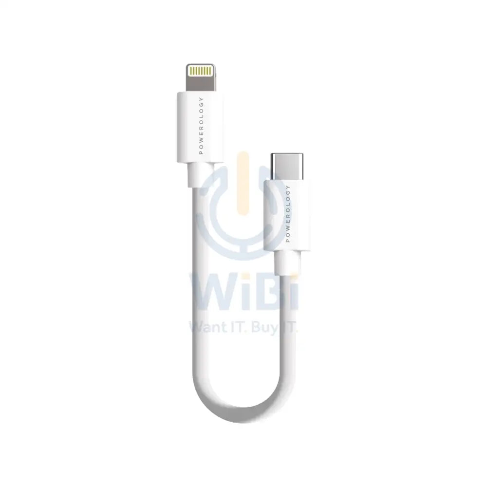 Powerology USB-C to Lightning Connector Cable 0.25m – White Accessories > Cables & Converters > Cables